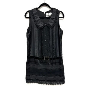 Anna Sui X Target 20 Anniversary Gothic Lace Belted Drop Waist Mini Shift Dress